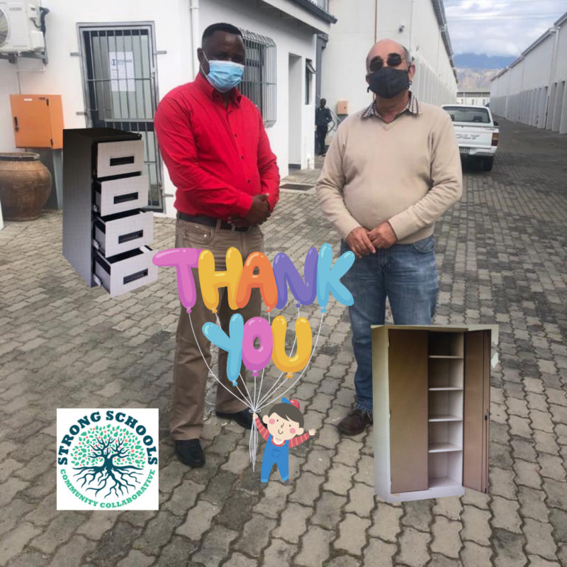 Stationery and filing donated Strong Schools